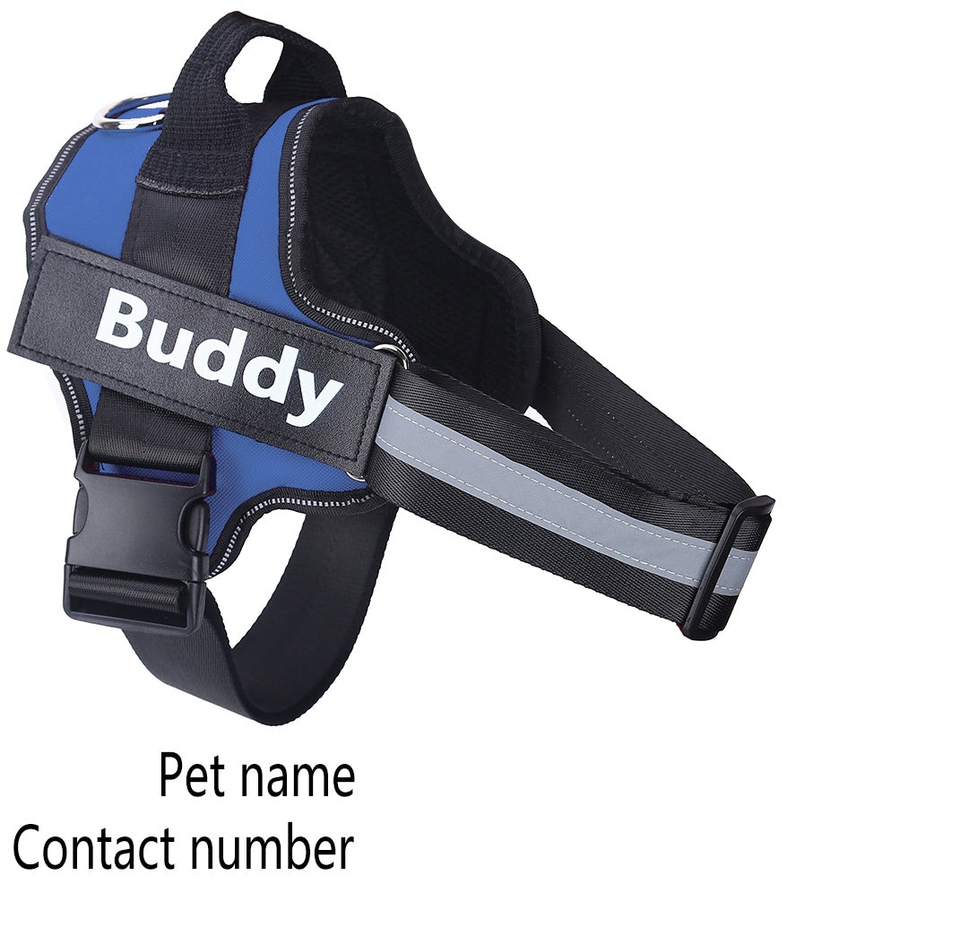 Customizable No-Pull Reflective Dog Walking Harness