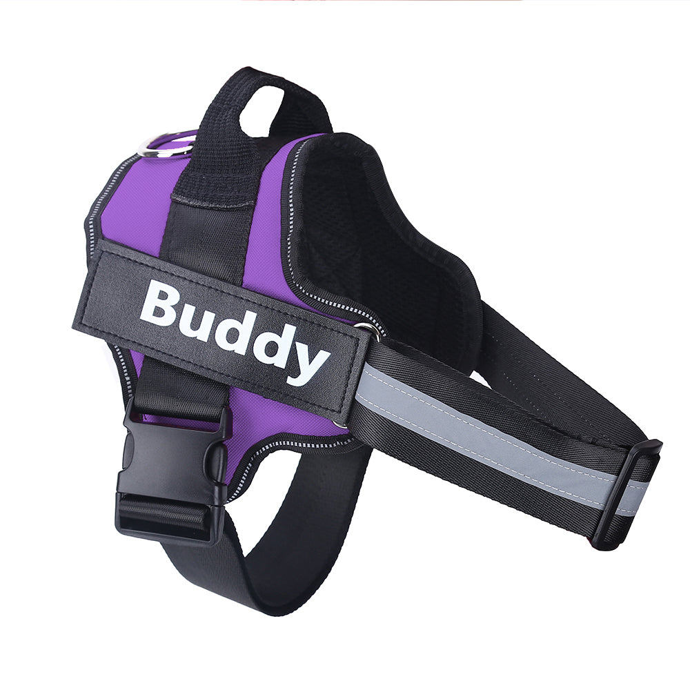 Customizable No-Pull Reflective Dog Walking Harness