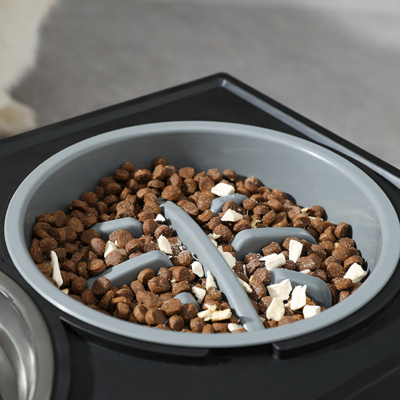 Adjustable Elevated Anti-Choke Slow Feed Dog Bowl