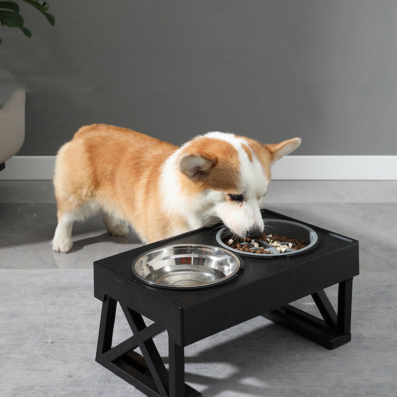Adjustable Elevated Anti-Choke Slow Feed Dog Bowl