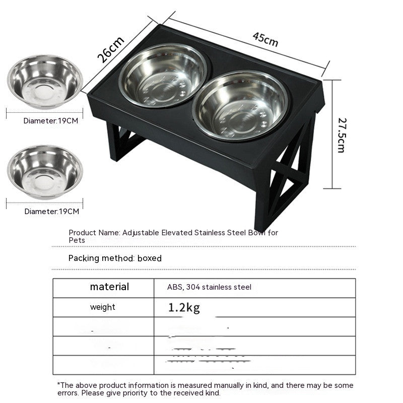Adjustable Elevated Anti-Choke Slow Feed Dog Bowl